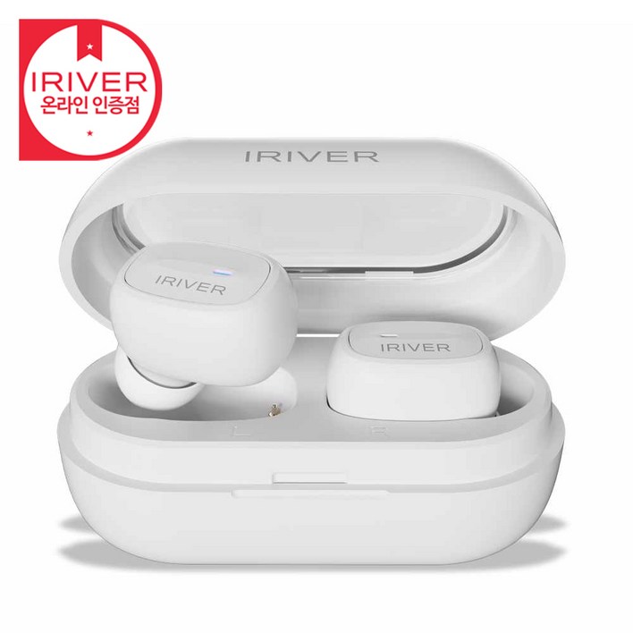 아이리버 무선 블루투스 커널형 이어폰 가벼운 TWS 생활방수 C타입 블루투스 이어셋 터치컨트롤 운동용 러닝 헬스 자전거 유튜브 인강 초경량 고화질음질 핸즈프리 IHTA01, 화이트