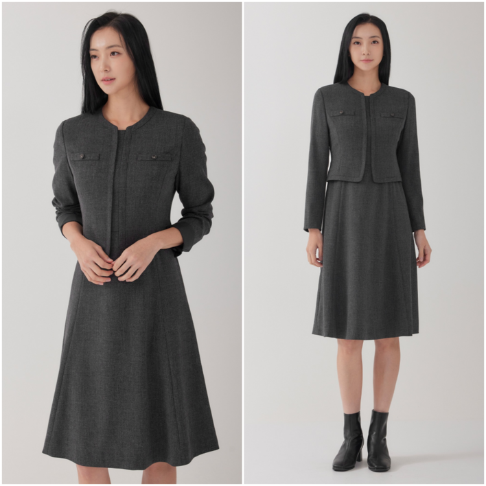 지센 [부산점] 레이어드 플레어 원피스 LFOPOA94 1컬러