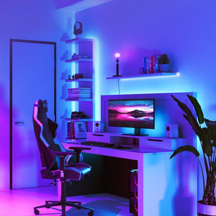 RGB 라인 LED 스트립 붙이는조명 PC방 감성 간접 무드등 틱톡조명 홈피시방 게이밍조명