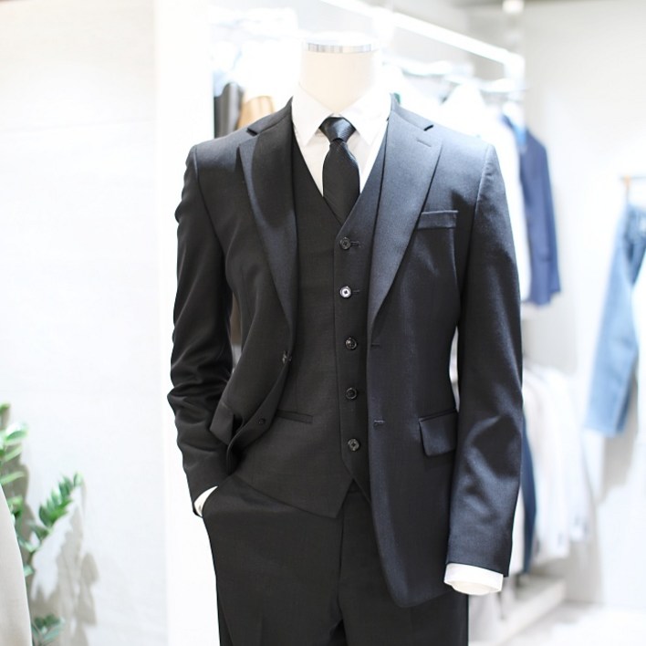 지이크 파렌하이트 23SS  봄여름 남성 슬림핏 데님라이크 투톤컬러 정장셋트 FGJAA2512