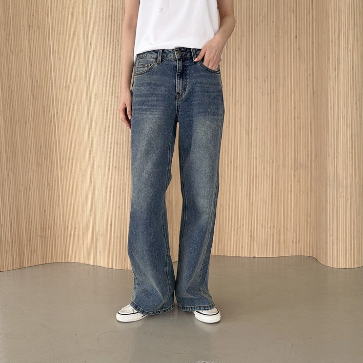 게스 여성 와이드핏 데님 팬츠