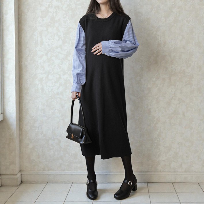 모멜트 임부복 체형커버 임산부 니트 원피스