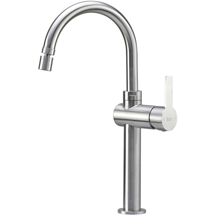 로딘 고급 탑볼 파우더 세면대 수전 무광 스텐304 원홀 세면 욕실 수도꼭지, 1개