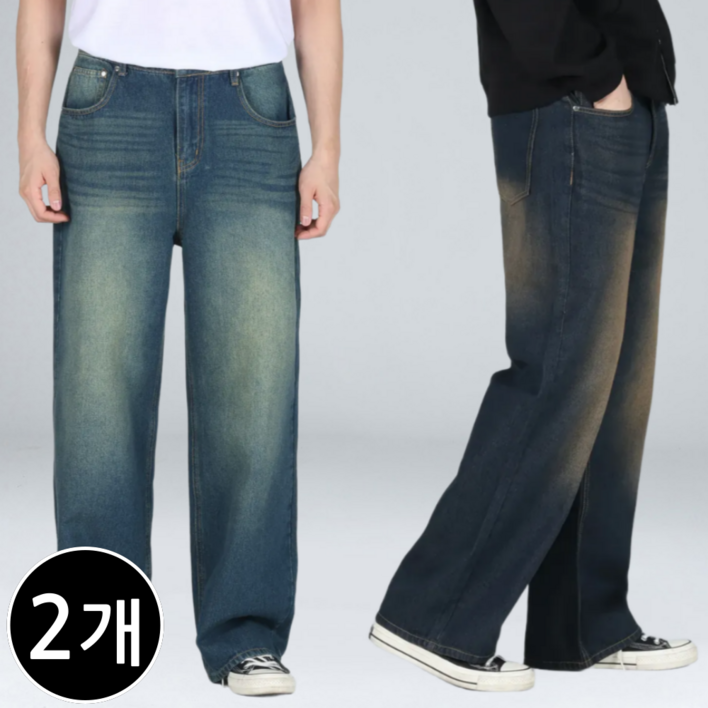 11 남자 청바지 빅사이즈 세미 와이드 데님 팬츠 64772