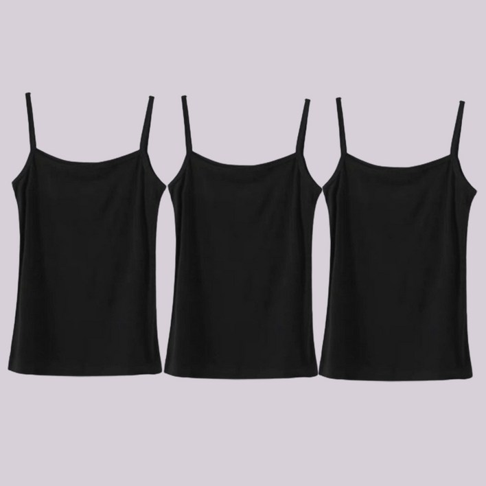 111 3장세트 베이직 모찌스판 끈나시  무지 기본나시  블랙 화이트 스킨 3컬러  FREE4455추천 XL6677추천 2사이즈