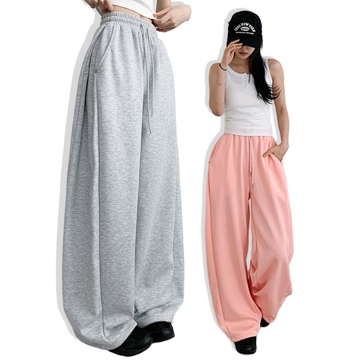 봄신상  또또 스냅 와이드 팬츠 10color 벌룬 트레이닝 츄리닝 바지 키작녀 키큰녀 벌룬핏 와이드핏 10컬러 데일리바지