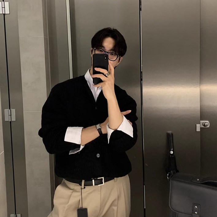 KDNC 클래식 데일리 베이직 라운드 가디건 꽈배기 니트 꽈배기