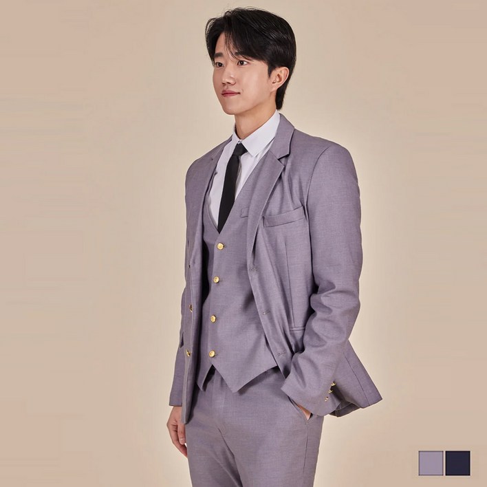 (대여)3버튼 남자 그레이 네이비 정장세트 남자양복