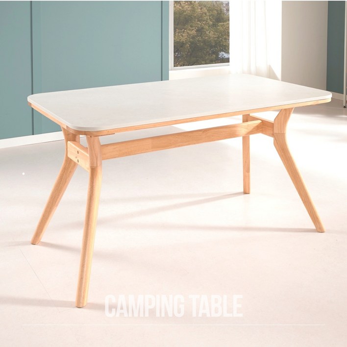 캠핑 4인용 세라믹 원목 식탁 포세린 통세라믹 1400 테이블 원목테이블상판