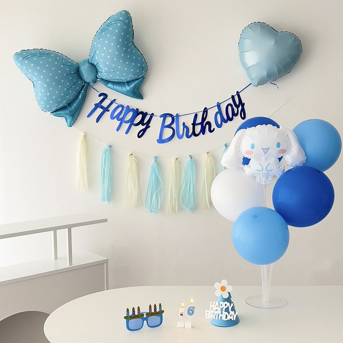 하피블리 시나모롤 풍선 숫자초 산리오 생일 파티 용품 세트, 숫자초06