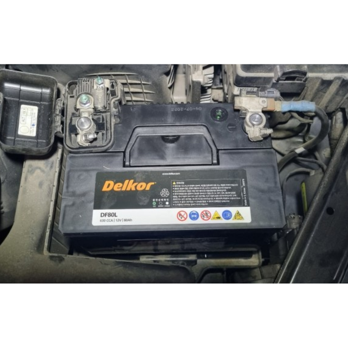 델코 DF 80L 자동차 배터리 아반떼, 쏘나타, 그랜저, 싼타페, 크레도스, 카니발, 카렌스, K5, K7, SM5, SM7, QM5, 티볼리디젤(24년 6월 생산 코드)