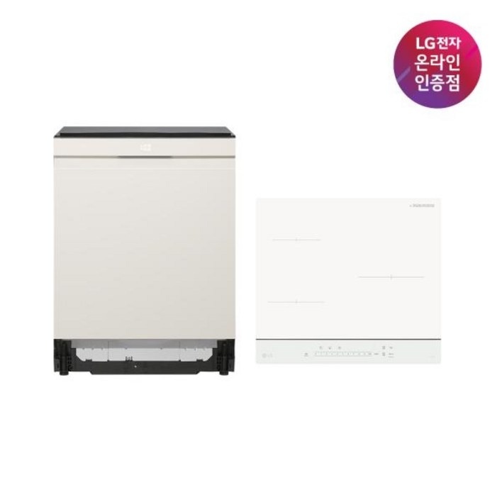 LG전자 세트상품 DIOS 오브제컬렉션 식기세척기(14인용/빌트인/네이처베이지) + 인덕션(3구/빌트인/화이트) 6BG1E-QKHE