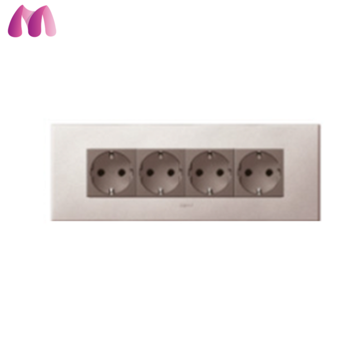 머슬전기 르그랑 유럽 아테오 4구 콘센트 소프트알루 투톤