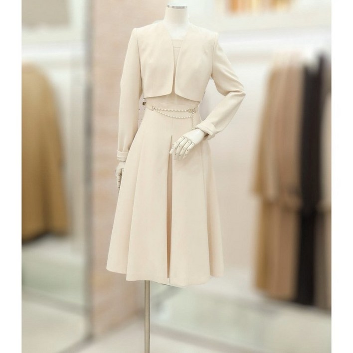 JJ JIGOTT JJ지고트 턱 플레어 재킷 원피스 GP2A0OP211DG