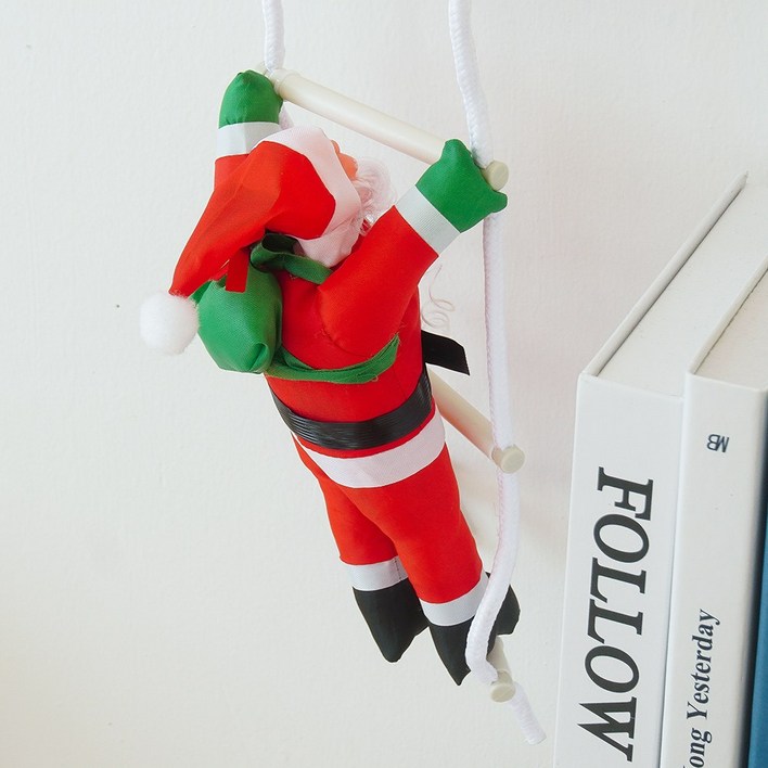 토이토 크리스마스 벽 타는 사다리 산타 인형 장식 인테리어 소품 오브제, 1개, 단일색상