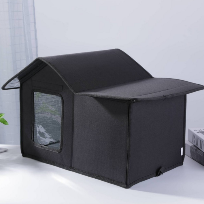 코지톡 길고양이 야외집 길냥이 겨울집 급식소 실외 숨숨집 하우스, 1개, 블랙