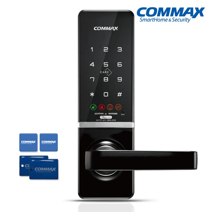 [무료설치] 코맥스 CDL-515M 무타공도어록 카드키4개+번호키 내/외부강제잠금 강력한내구성 허수기능 LED라이팅 제품상태알림 관리자마스터 현관문 디지털도어락, 코맥스 CDL-515M, 방문설치