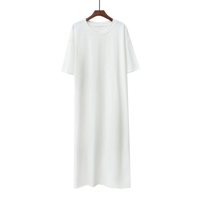 오버핏 옆트임 라운드 반팔 롱원피스 M3XL 빅사이즈