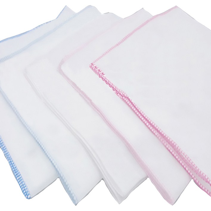 뽀뜨로 순면 100 가제손수건 , 거즈손수건 x 10장 x 큰사이즈 35cm 최고급  5종