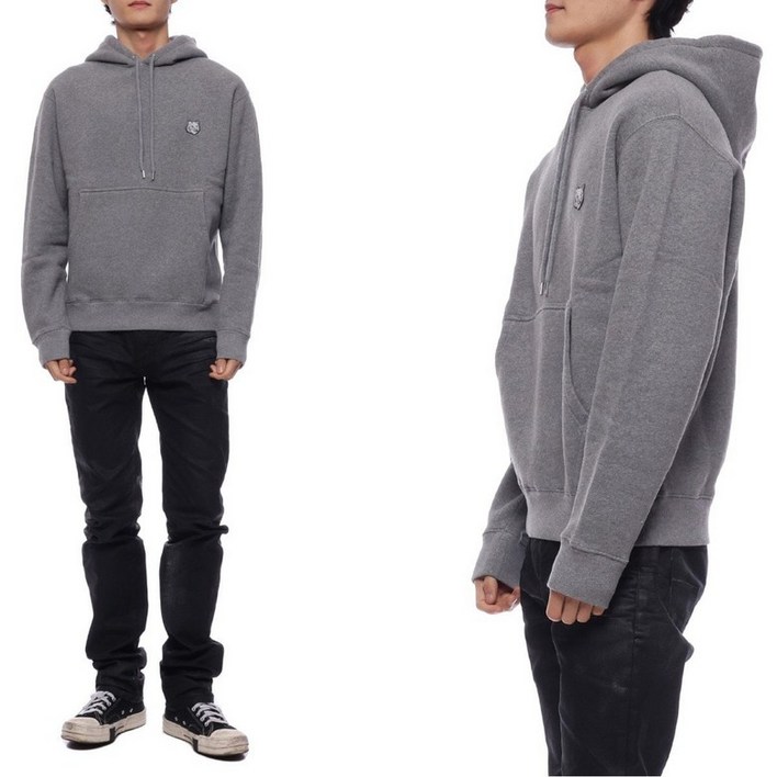 백화점출고 메종키츠네 남성 볼드 폭스헤드 패치 후드티셔츠 MM00713KM0307 H131 24S