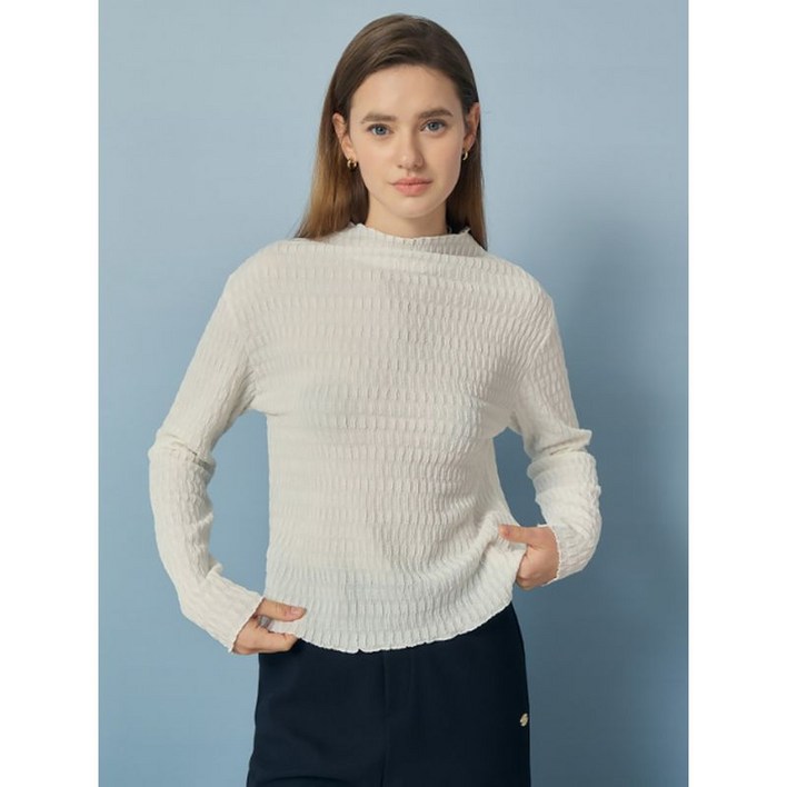 JJ지고트 볼륨 텍스쳐 모크넥 티셔츠 GRAP0TS301 338919