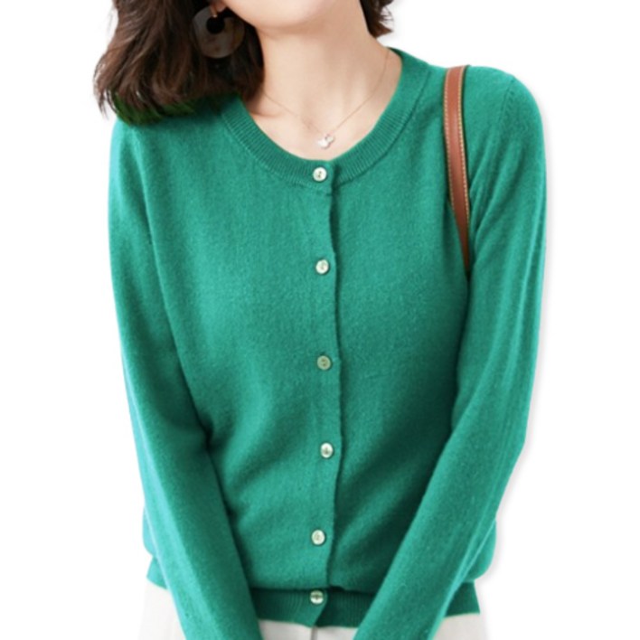 핑크셀럽 보들 라운드 니트 가디건