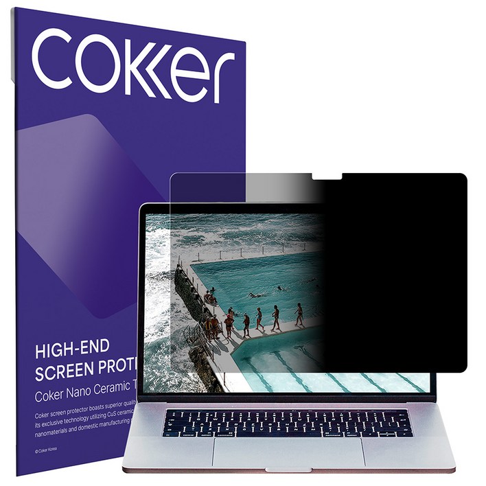 코커 직장인필수 노트북 사생활 보호필름 접착식 블루라이트차단, 1개