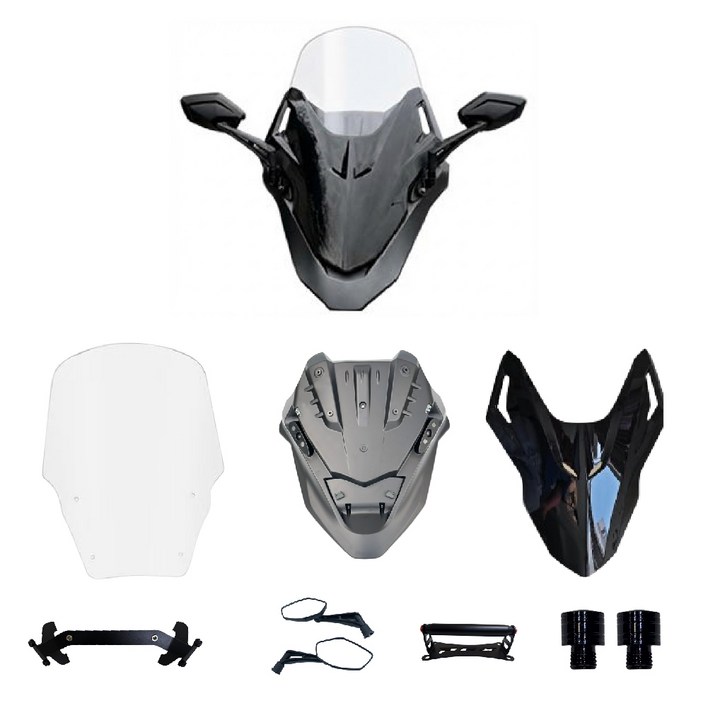 PCX 25 26 베이비 포르자 미러킷 마스크 45CM 스크린 거치대 튜닝 드레스업, 유광블랙