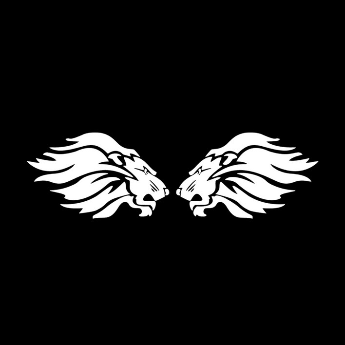 042 포인트 사자머리 튜닝스티커 M사이즈 2개1세트, 화이트, 2개 042 포인트 사자머리 튜닝스티커 M사이즈 2개1세트, 화이트, 2개