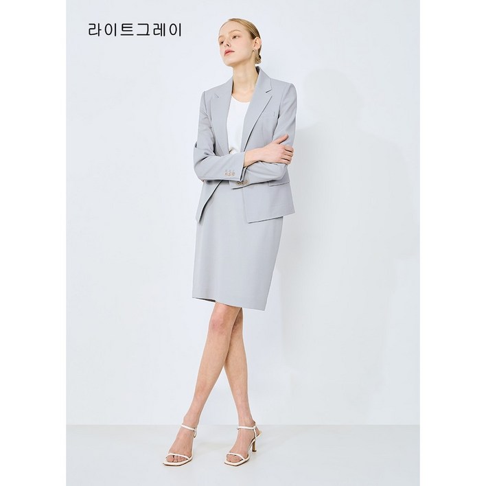 쉬즈미스 여름 베이직 슬림 자켓 스커트 셋업  O2_SET6