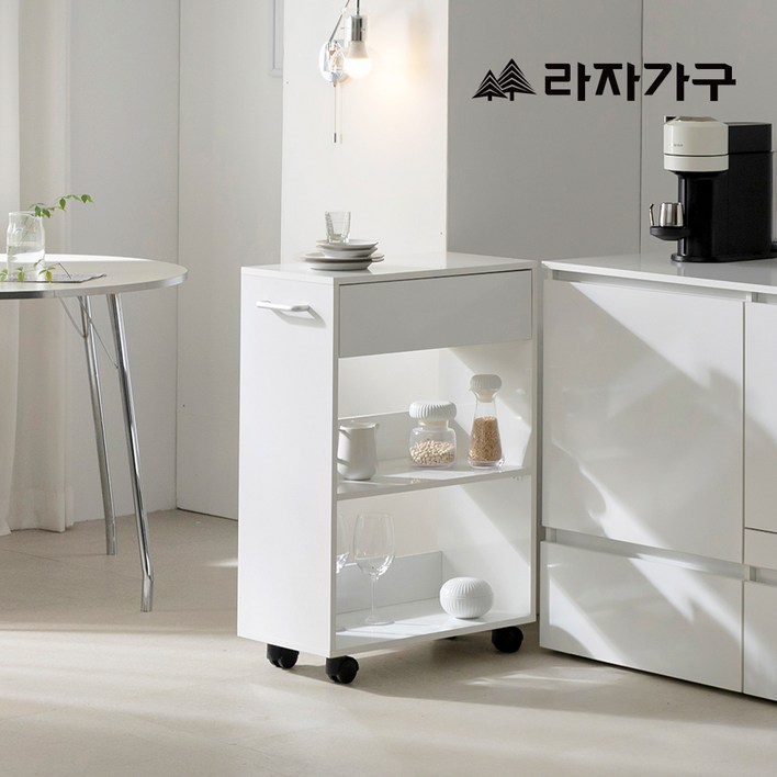 라자가구 에덴 홈바 트롤리 이동식 주방 수납장 300