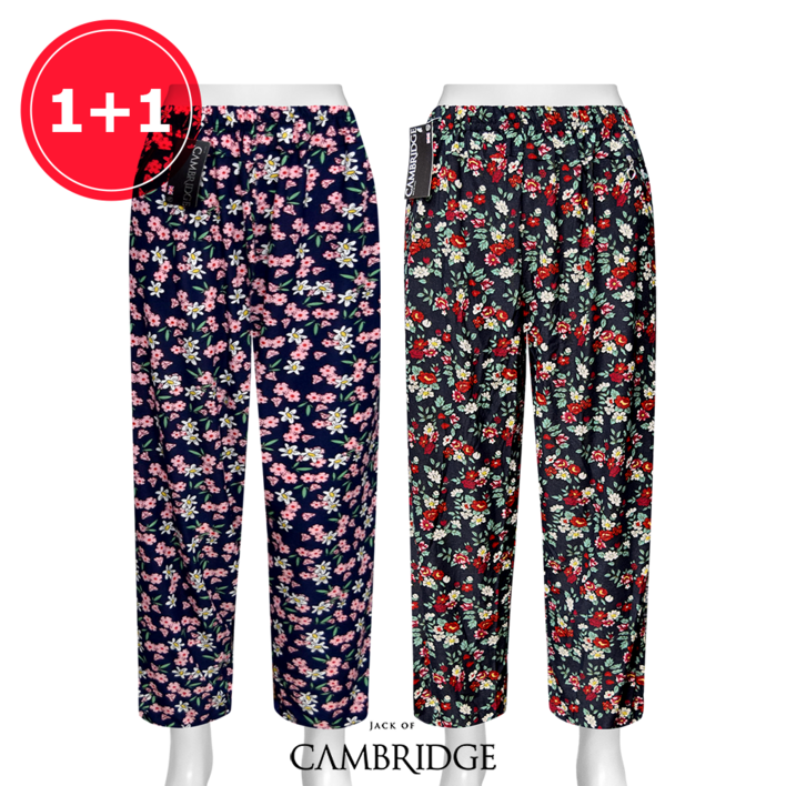 잭오브캠브릿지 여성용 간절기 엄마 쿨바지 몸빼바지 꽃바지 빅사이즈