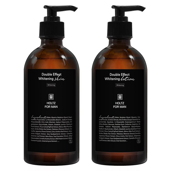 홀츠포맨 4배 더 강력한 미백 남자 스킨 로션 300ml 화이트닝 2종 세트 남성 화장품, 1세트