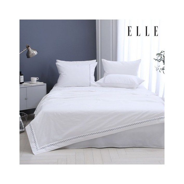[브랜드정품] 엘르 [갤러리아] 그레이브 3M 80수 광폭 고밀도 면 냉감 여름이불Q 호텔식 침구