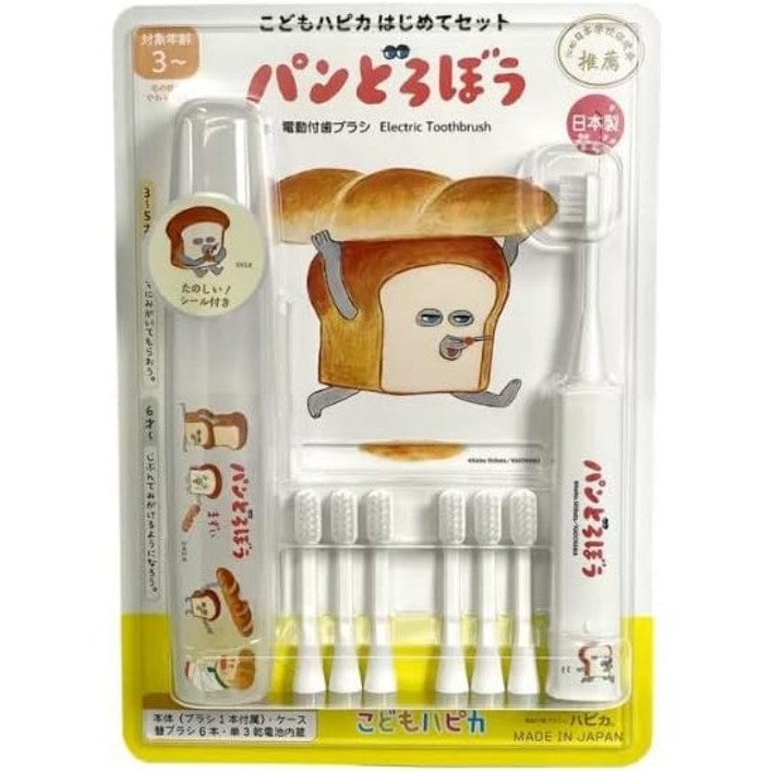 어린이 칫솔 빵도둑 전동칫솔 본체 및 브러쉬 포함, 1개
