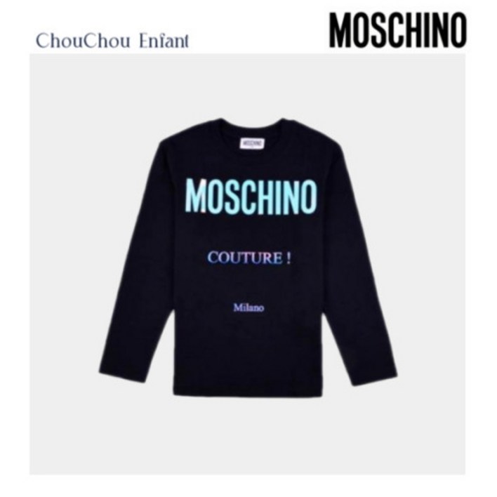 모스키노 키즈 명품 아동복 로고 티셔츠 HOO001 네이비 MOSCHINO