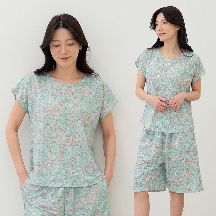 발장난양말 인견 반팔 상하세트 냉장고 홈웨어 여성 엄마 옷