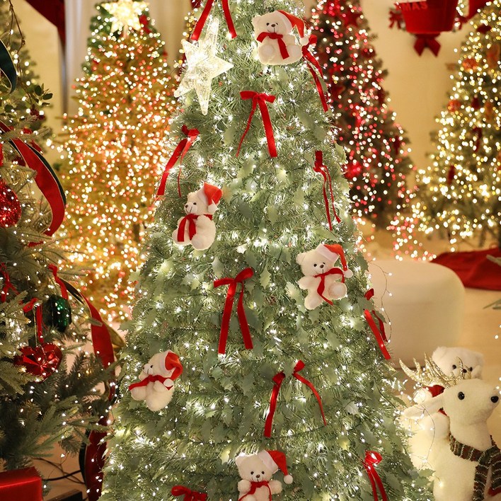 크리스마스트리 오너먼트 벨벳홀리데이 리본10P  프렌즈5P 세트