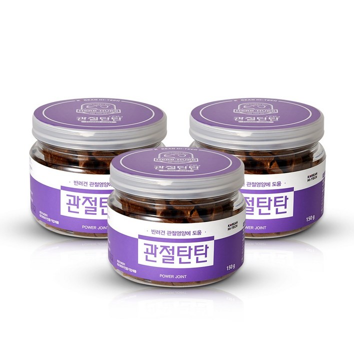 애견 강아지 초록입홍합 슬개골 탈골 관절약 염증 종합영양제 간식 관절탄탄 150g, 관절탄탄, 3개, 뼈/관절강화