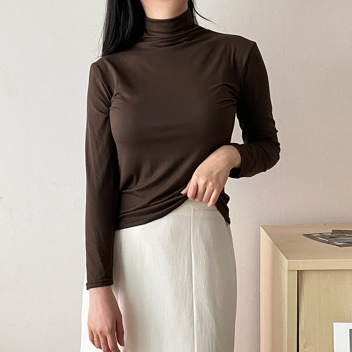 레깅스 레이어드 우정 반목 폴라 반폴라 이너 베이직 소프트 티셔츠