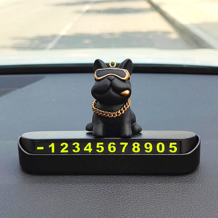 아임코지 캐릭터 차량 주차번호판, 1개, 블랙번호판블랙강아지