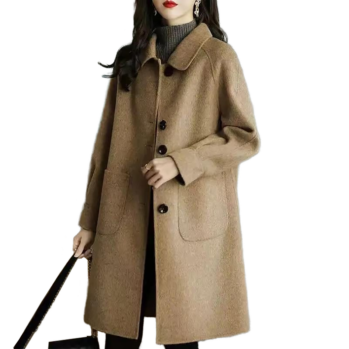 셀럽당 모직 코트 여 추동 슬림핏  하프 기장 모직 코트M2559