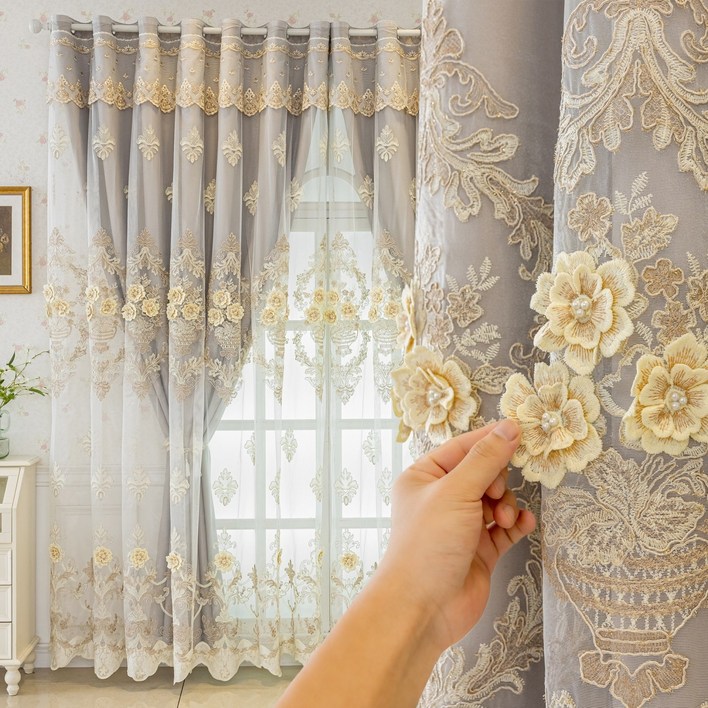 HAROO 유럽식 이중거실 커튼 빛차단 암막커튼 11