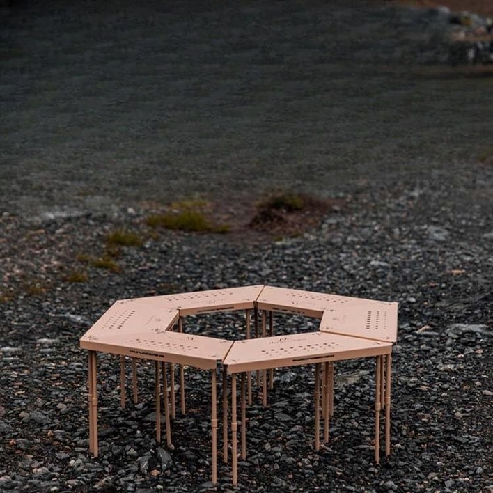캠핑 테이블난로테이블 육각화로대테이블 경량 가성비 조립식