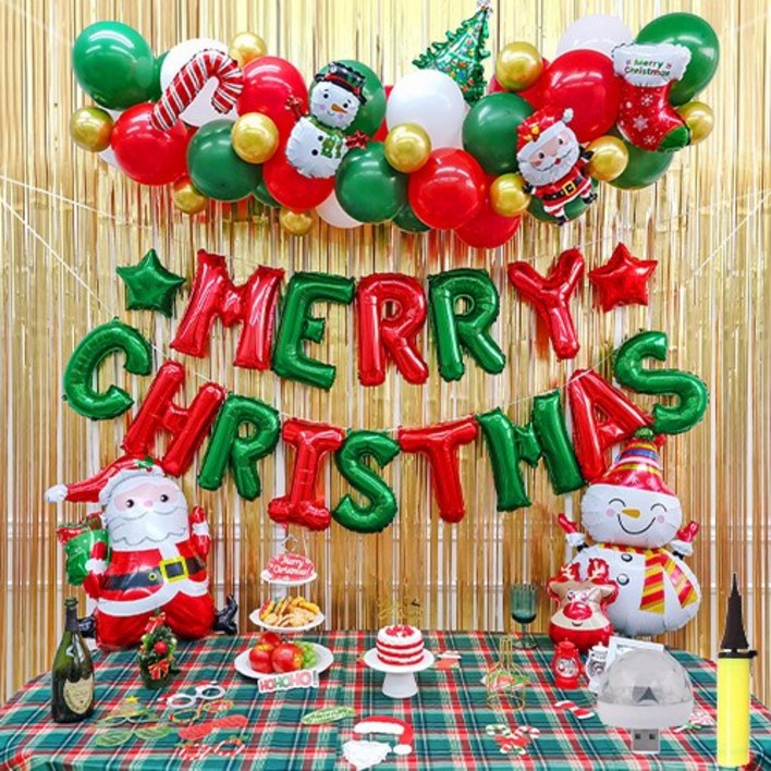 로나파티 크리스마스 벌룬가랜드 홈 파티 풍선 데코 장식 용품 소품 가랜드 세트, 4. 가랜드 크리스마스  레드그린SET