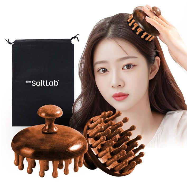 더솔트랩 원목 두피 마사지 괄사, 우드, 1개