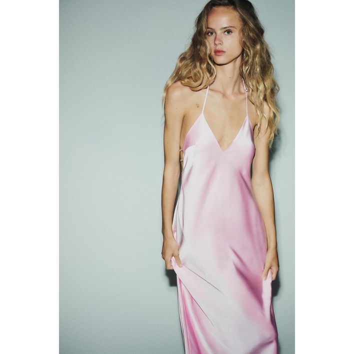ZARA 자라 새틴 스트랩 롱 원피스 4772218 4772218