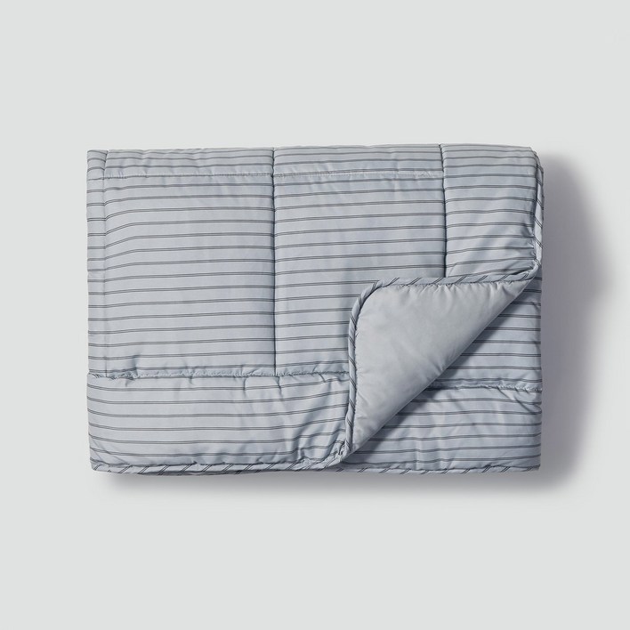 JAJU 스트라이프 피치스킨 차렵이불 SS블루그레이  279913