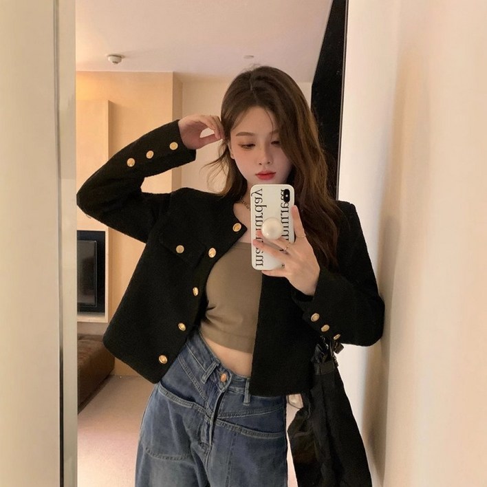 여성 트위드 자켓 데일리룩 클래식 가디건 자켓 코트