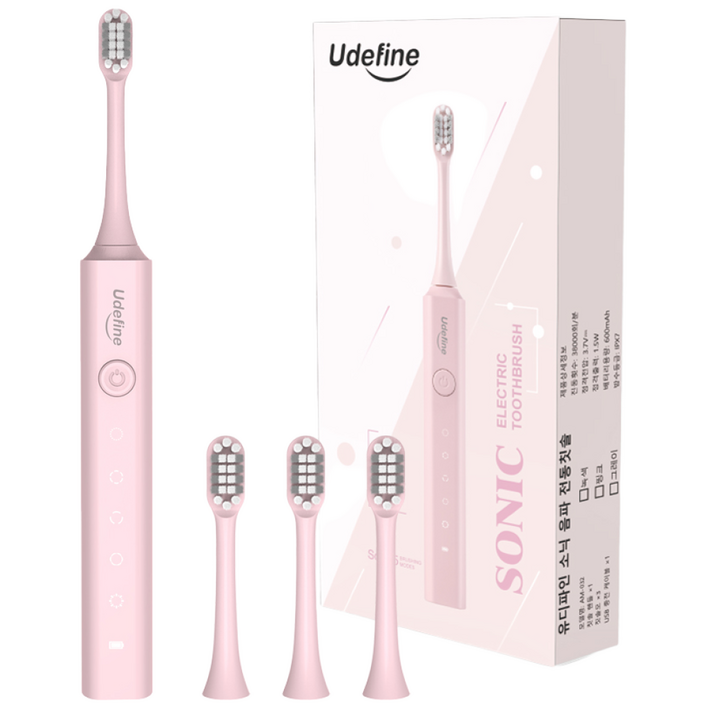 휴대용 최신형 스마트 음파 전동칫솔, 1개, 핑크, AM032